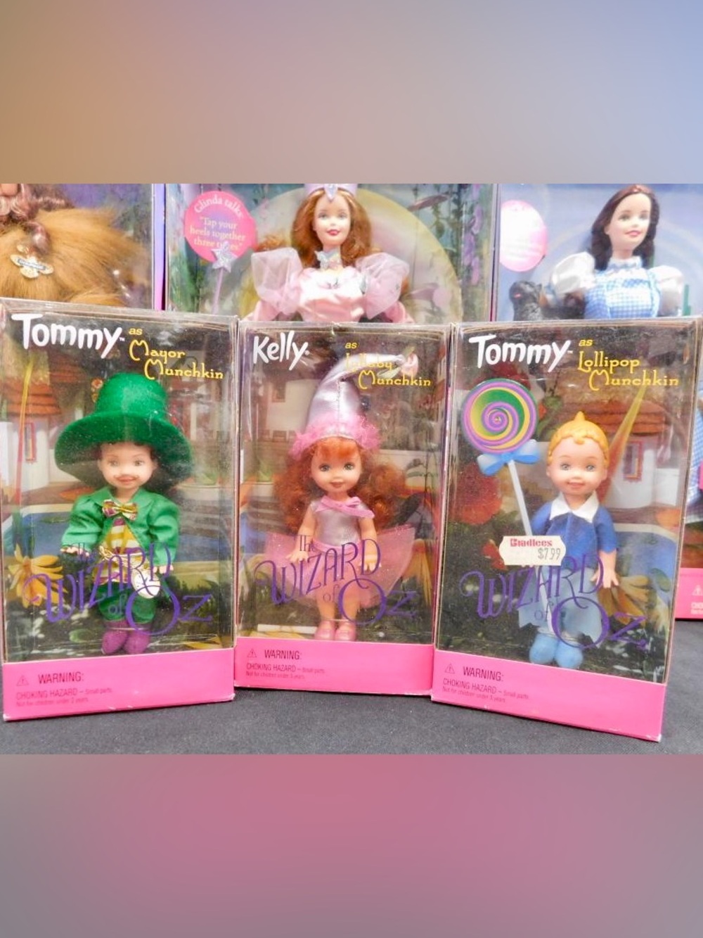 Mattel Wizard of Oz Kelly and Tommy Munchkin Dolls~ Lollipop, Lullaby and Mayor